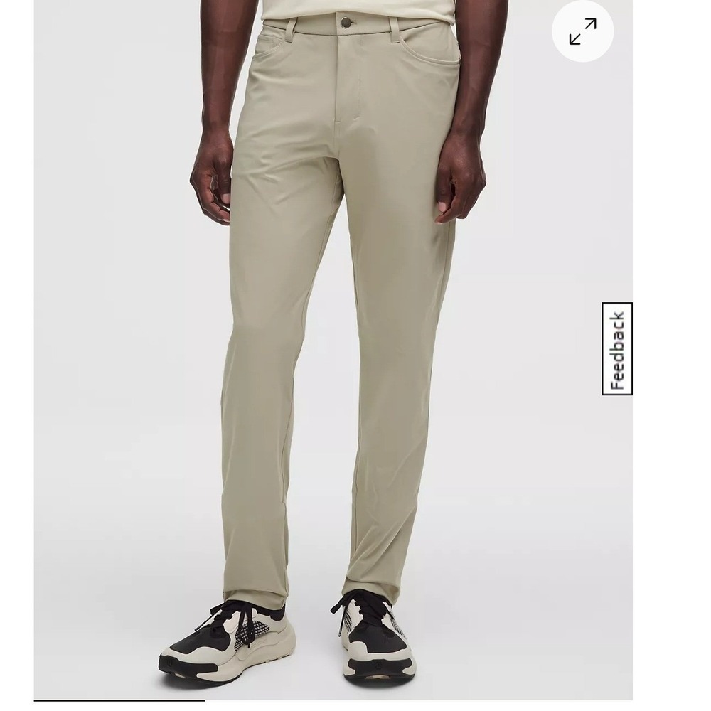 Lululemon ABC Slim-Fit 5 Pocket Pant 31x28 Khaki Tan Warpstreme LM5AQRS